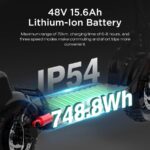Hitway H9 - Patinete eléctrico, 1200 W, 25 km/h, 70 km, Rojo - Imagen 3