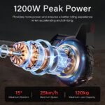 Hitway H9 - Patinete eléctrico, 1200 W, 25 km/h, 70 km, Rojo - Imagen 4