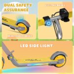 Mega Motion ME1 Amarillo - Patinete eléctrico infantil, 50 W, 16 km/h, 8 km - Imagen 4