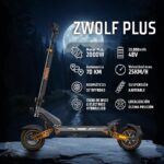 Zwheel ZWolf Duo - Patinete eléctrico, 2000 W, 25 km/h, 70 km, Gris/bronze - Imagen 2