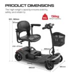 Sweetrich Scooter de movilidad-S2 Negro - Scooter eléctrico para adultos - Imagen 6